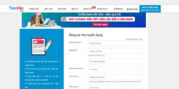 Cách đăng tin tuyển nhân viên marketing trên Timviec.com.vn